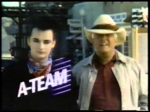 NBC&#039;s &quot;The A-Team&quot; promo with Boy George and George Peppard (Feb. &#039;86)