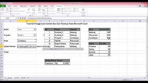 Tutor Excel Penggunaan Combo Box dan Vlookup