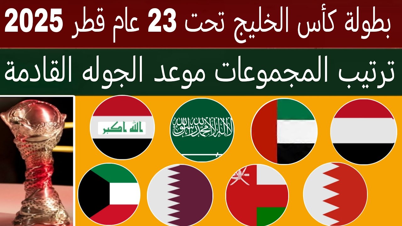 نتائج مباريات كأس الخليج تحت 23 عام ترتيب المجموعات موعد الجوله القادمة قطر 2025 