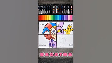 Drawing ✨RAGATHA✨ from The Amazing Digital Circus with Posca Markers! 🤡🎉 #shorts