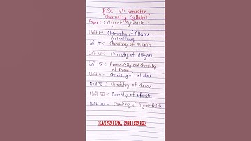 Bsc 5th semester chemistry syllabus | bsc 3rd year 5th semester chemistry syllabus  | #bscchemistry