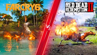 Far Cry 6 vs Red Dead Redemption 2 - Direct Comparison! Attention to Detail \& Graphics! PC ULTRA 4K