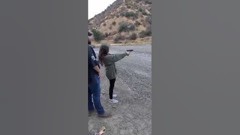 My daughter firing a Glock 40S&W for the first time. #Glock23 #Glock #40S&W
