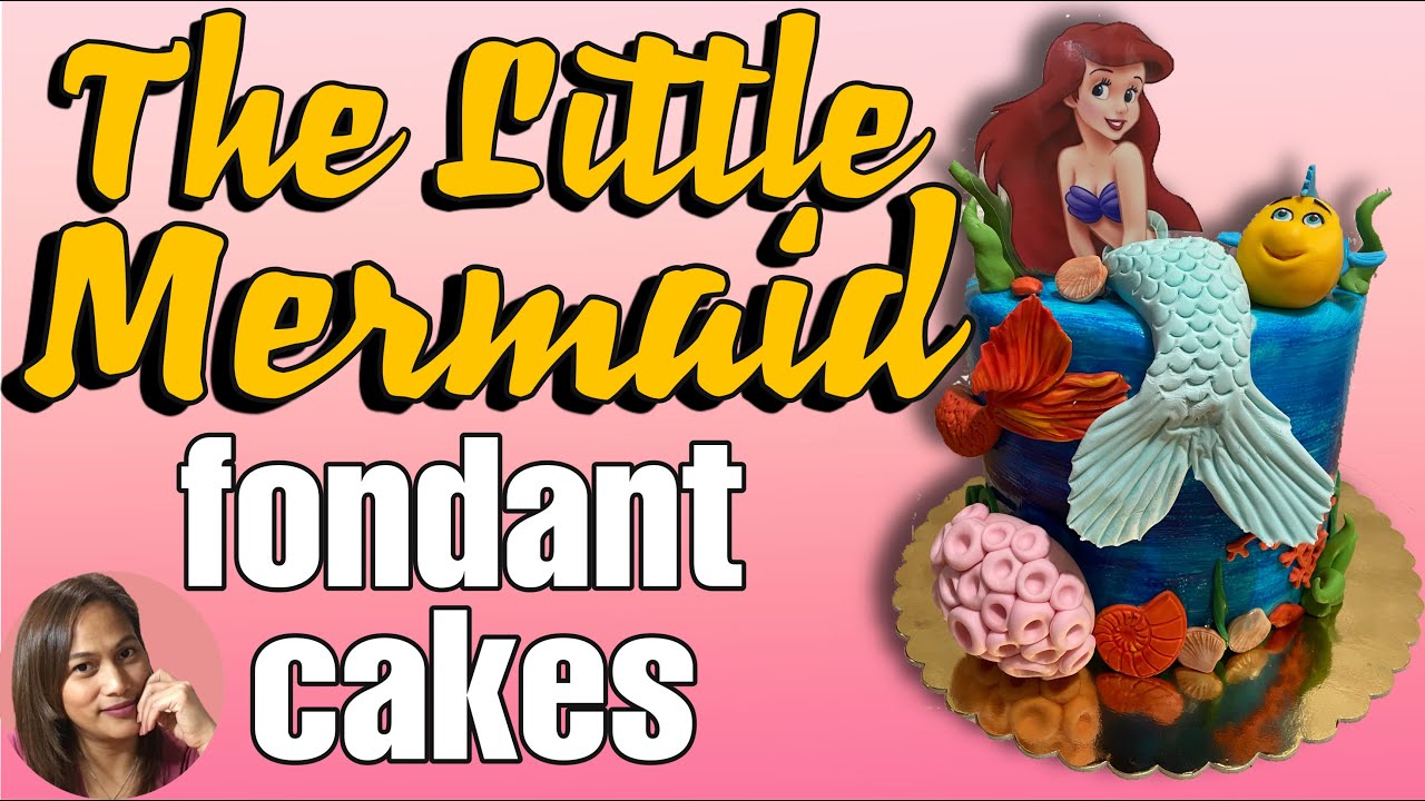 THE LITTLE MERMAID FONDANT CAKES/flounder fish cakes toppers YouTube