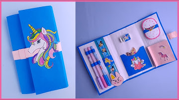 Pencil box | DIY unicorn pencil box making | Cute pencil case #Artcyclopedia