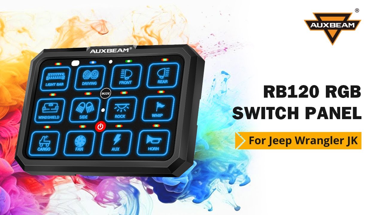 Auxbeam® RA60 RGB Switch Panel, Toggle/ Momentary/ Pulsed Mode