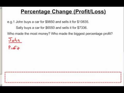 percentage change profit loss youtube how to calculate profit loss