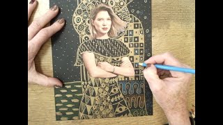 Portraits in the style of Gustav Klimt