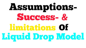 Assumptions - Success and limitations of Liquid Drop Model