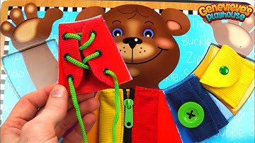 Teddy Bear Puzzle Teaches Kids Zippers, Buttons, and Belts!