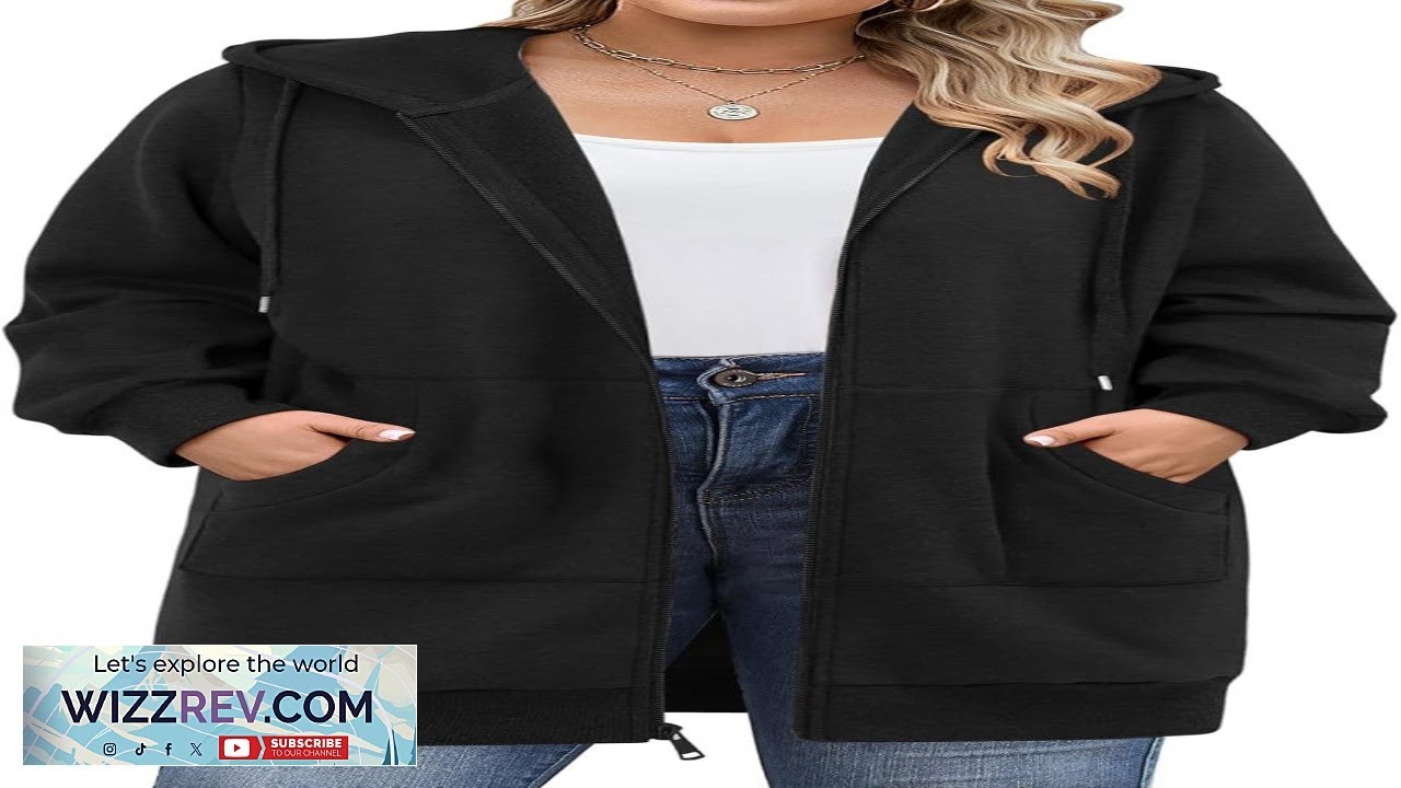 IN'VOLAND Women Plus Size Zip Up Hoodies Long Sleeve Tunic Sweatshirt ...