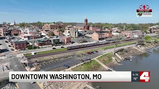 Drone 4 over downtown Washington, Missouri
