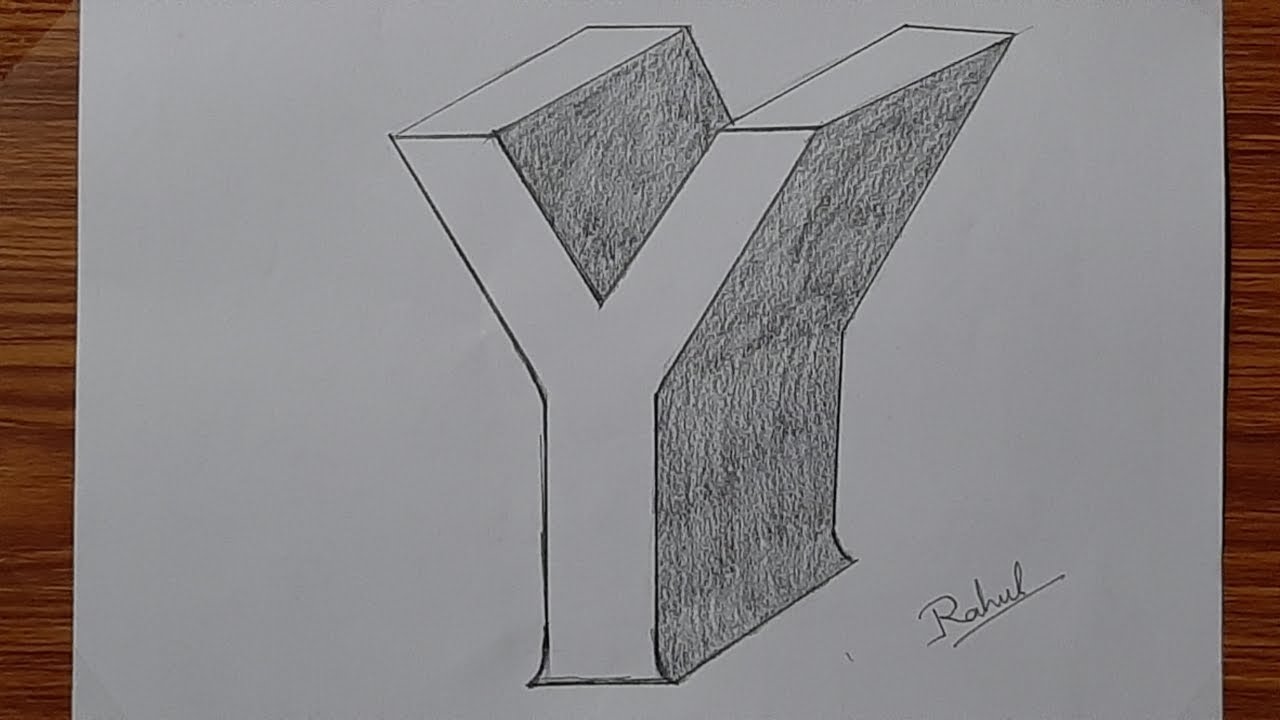 Very Easy!! How To Draw 3D capital Letter "Y" YouTube