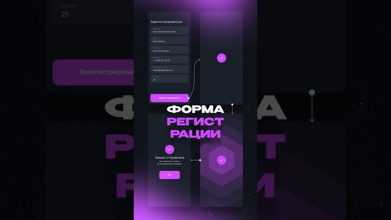 Регистрация с анимацией в Figma