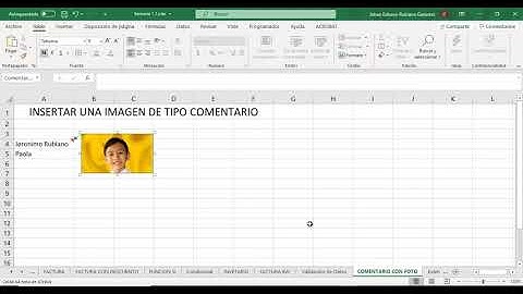 Excel Básico | Insertar una imagen de tipo comentario