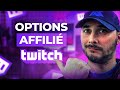 Configurer les options affili twitch 