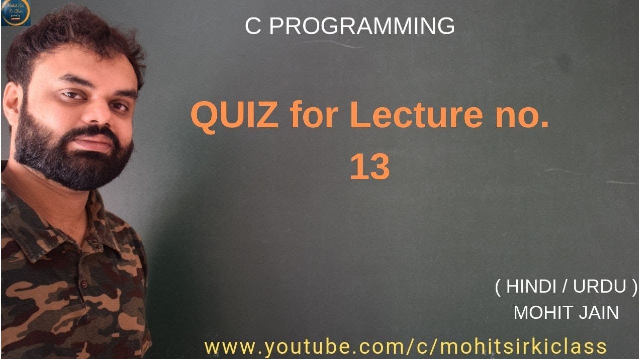C PROGRAMMING QUIZ LECTURE 13 OTHER DETAILS OF INTEGER AND FLOAT DATA ...