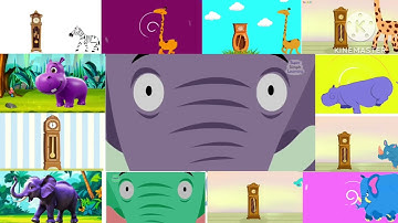 Hickory Dickory Dock Zebra, Hippo and Elephant in Mirroring Effects
