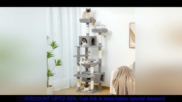 Large Cat Tree and Tower for Indoor Cats With Sisal-Covered Scratching Posts Spacious Hammock Padded