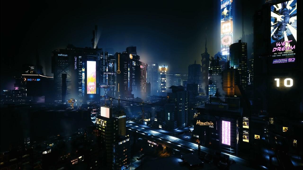 Cyberpunk 2077 - Downtown View Live Wallpaper 4K 60fps 