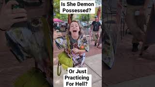 Woman SCREAMS at Street Preacher