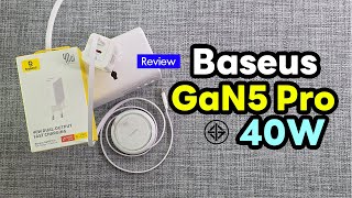 รีวิว Baseus GaN5 Pro หัวชาร์จ 40W พกง่าย มี มอก.    สายชาร์จ 100W