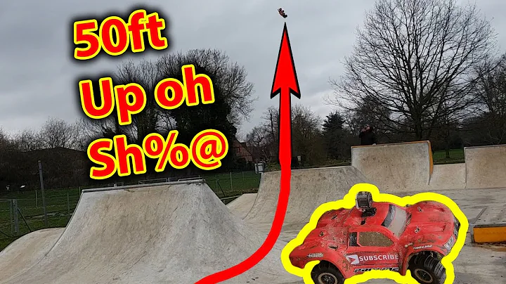 50ft High Jump - Traxxas Slash 4x4 EPIC SKATE PARK...