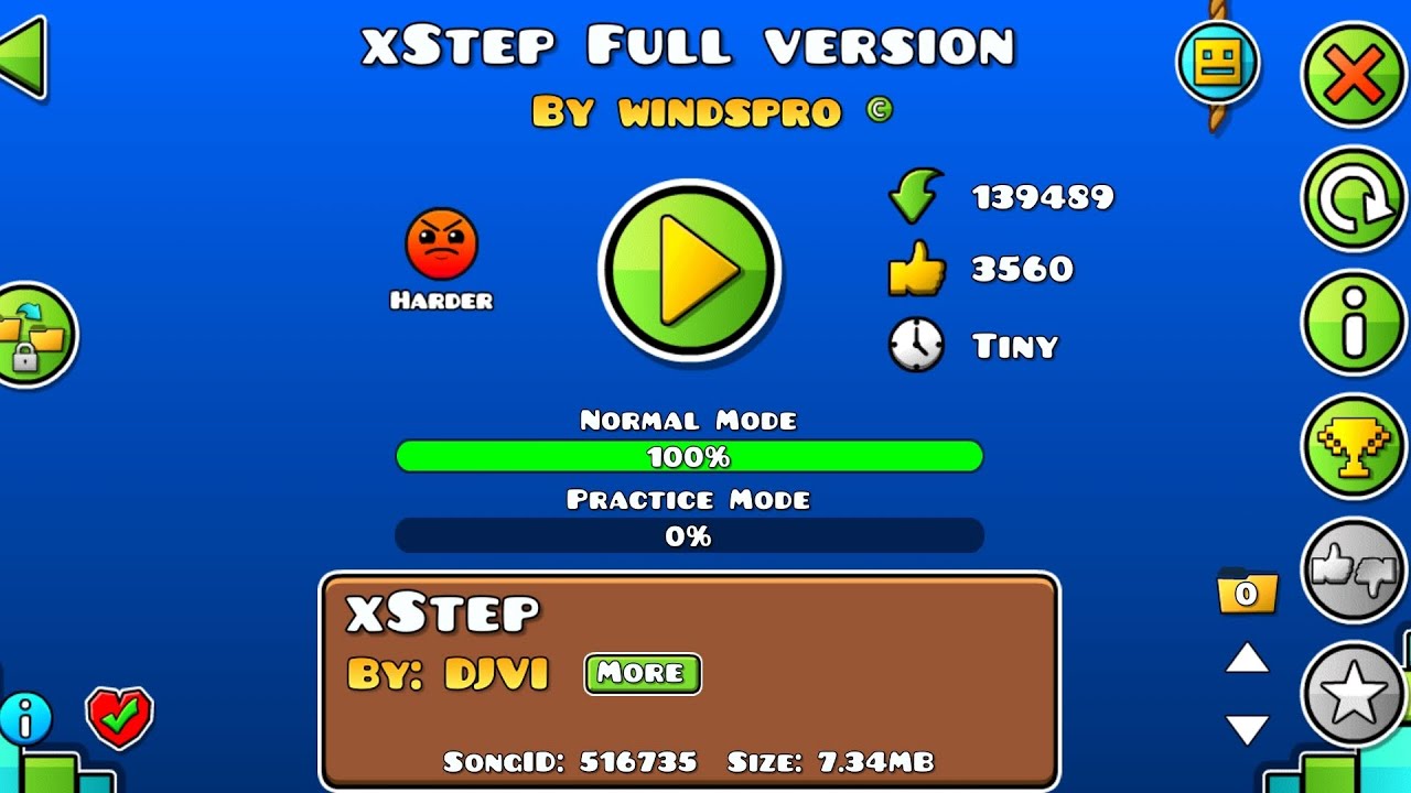 Playing Geometry Dash • xStep Full Version • Different Level - YouTube