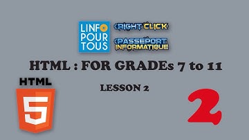 HTML Lesson 2 for Grades 7 to 11