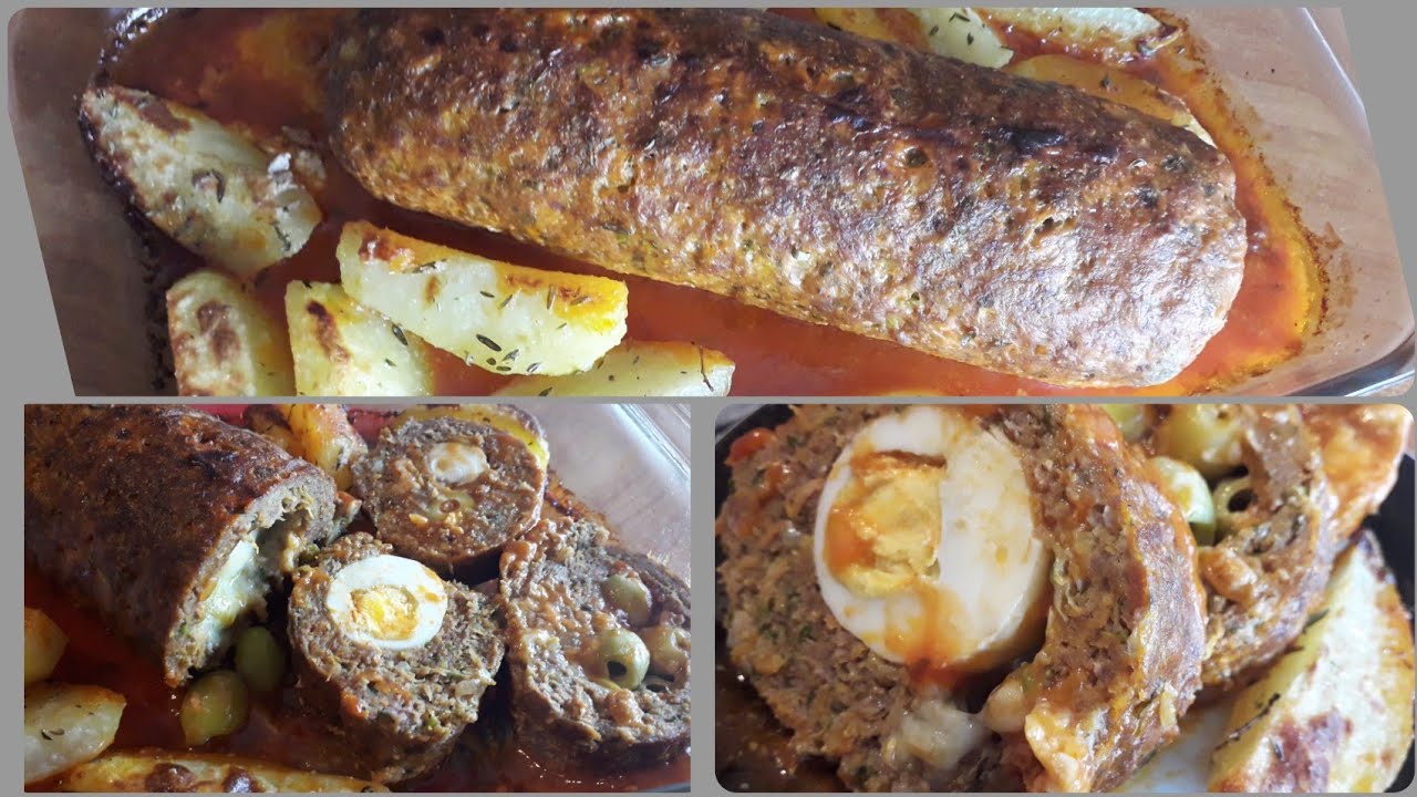 رولي كفتة معمرة في الفرن من الذ ما يكون😋بطريقة جد بسيطة 👌👌Rollo de carne picada en el horno