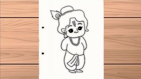  Little krishna pencil drawing || cute little krishna drawing || Janmashtami Drawing 