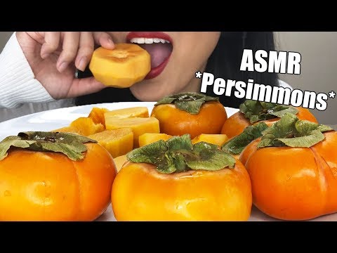** ASMR PERSIMMON FRUIT PLATTER ** Crunchy Eating Sounds | No Talking Exotic Fruit | ASMR Phan