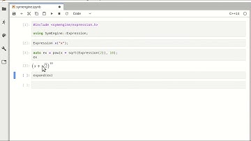 Using symengine with the xeus-cling C++ Jupyter Kernel