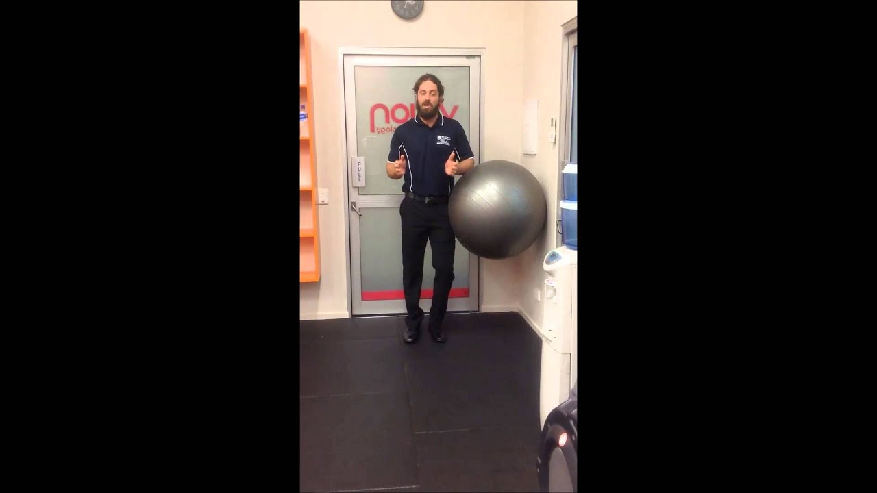 Single Leg Abducted Fit Ball Wall Squat - YouTube