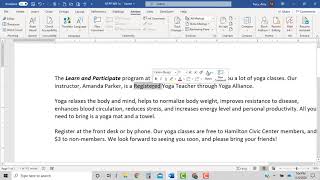 Word Chapter 9 Pause and Practice 9-1