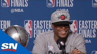 Watch as both kyle lowry and kawhi leonard speak after the toronto
raptors eliminated milwaukee bucks to advance nba finals for first
time. --...