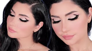 مكياج جرئ بأيلينر جرافيك| ميثاء عبدالجليل bold double winged eyeliner