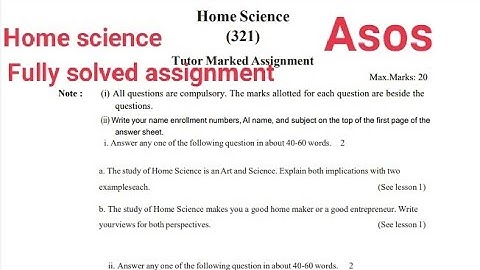 Home science Assignment 2022// Assam State open School (ASOS)// @letslearnNgrow