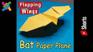 Origami PLANE flies like a BAT | How to make plane | Fold tutorial #Shorts