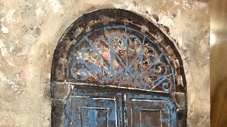 رسم أبواب قديمة -تعتيق -how to paint old doors إيمان المغربي