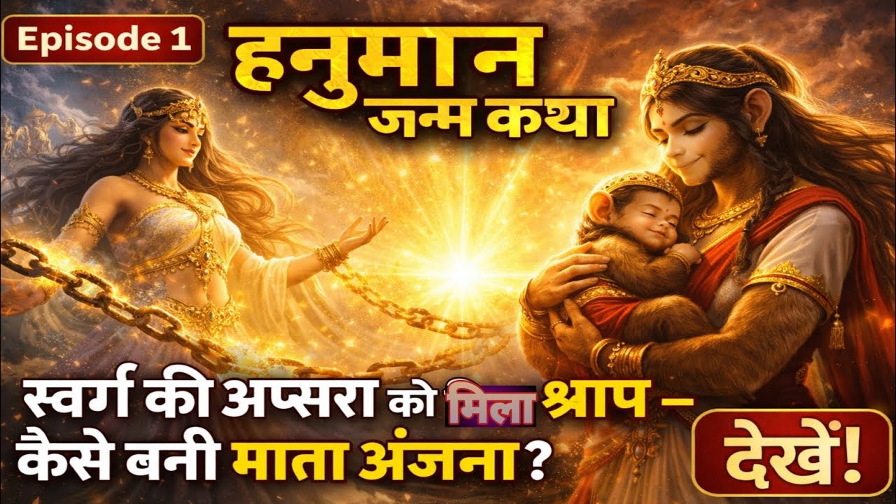 हनुमान जी जन्म कथा Ep 1 | स्वर्ग की अप्सरा को मिला श्राप - कैसे बनी माता अंजना? Hanuman Birth Story