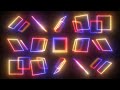 Abstract Neon Ultraviolet Square Outline Shapes Rotate Reflections 4K UHD 60fps 1 Hour Video Loop