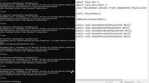 Java Program to display Mouse operation messages using Mouse Event | BCS | SEM3 | Mumbai University