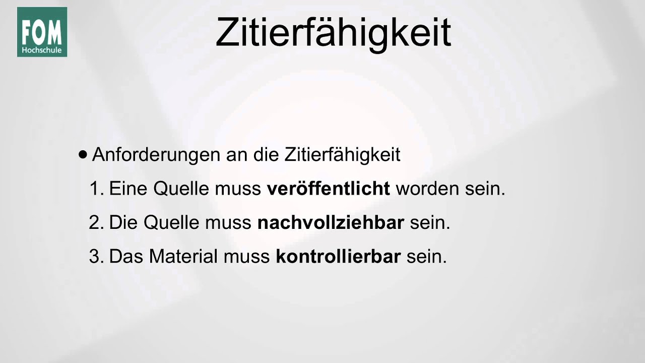 Zitierfähigkeit von Quellen - YouTube