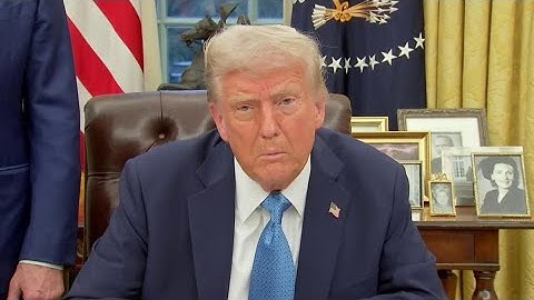 President Donald Trump gives remarks on tariffs on Mexico, China and Canada (1.31.25)
