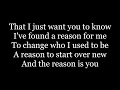 Hoobastank - The Reason (lyrics)