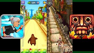Angry Gran Run Vs Temple Run 2 Jungle Fall screenshot 4
