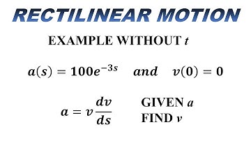 Rectilinear Motion - Example 3 Without t