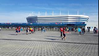 Football fans attend stadion Kaliningrad before match between England and Belgium