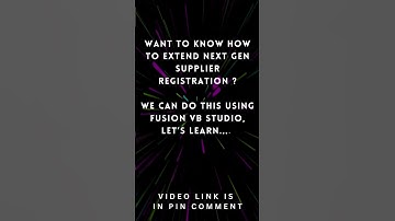 1 Extend Next Gen Supplier Registration in Oracle SaaS Visual Builder, AppUI, VB Studio, Projects...